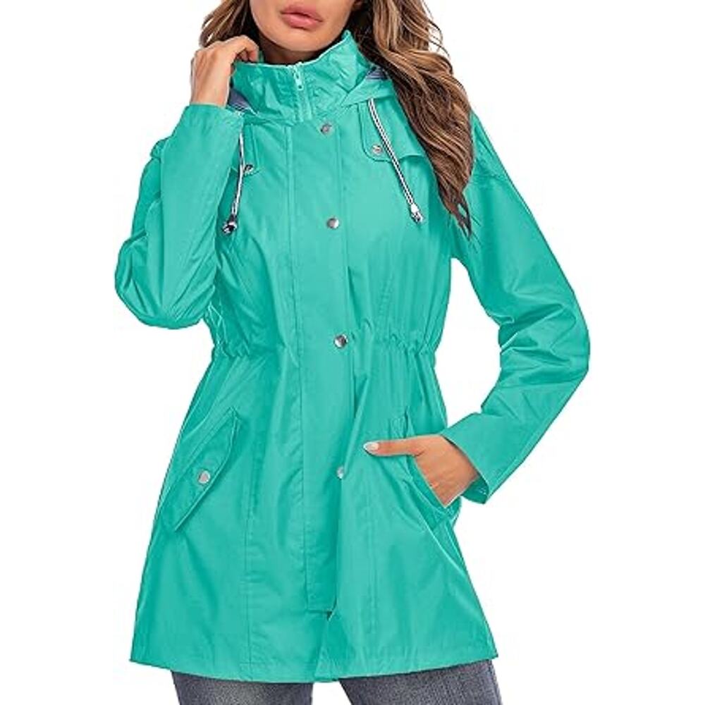 Kikibell Lightweight Raincoat for Women with Hood Windbreake